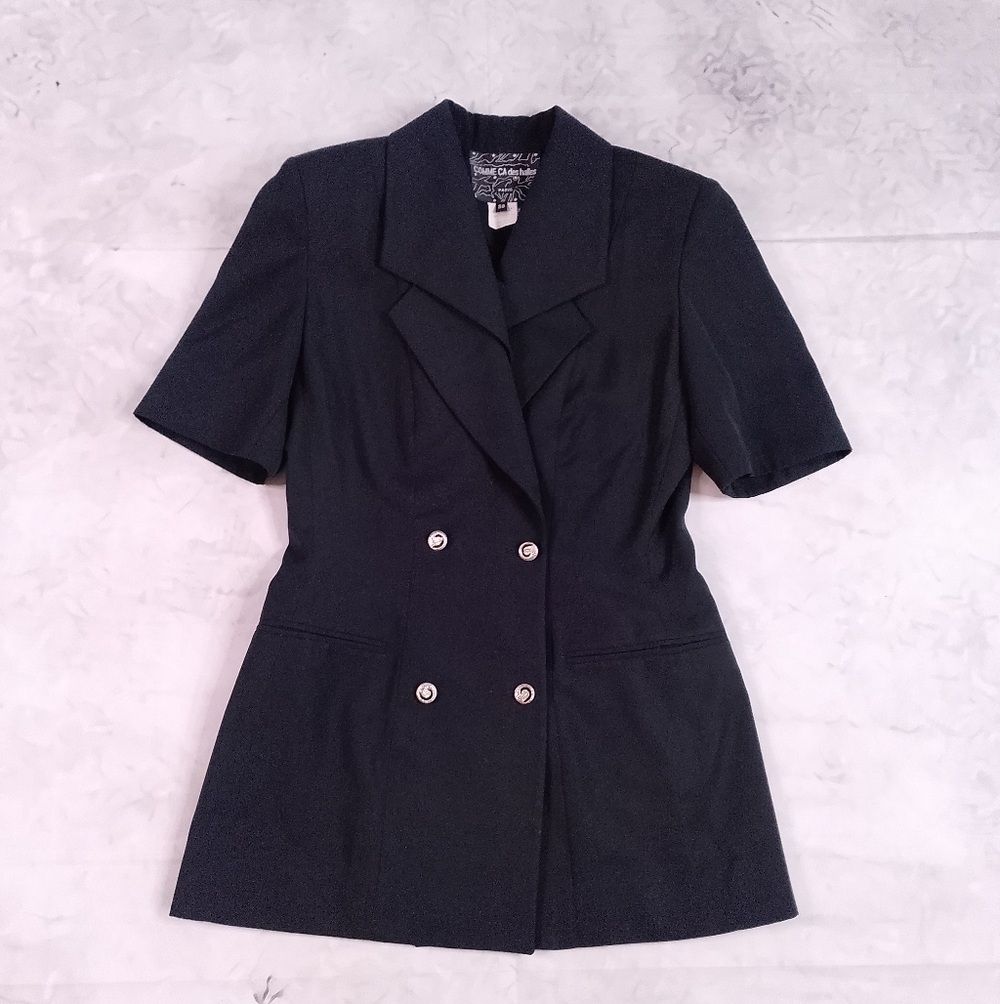COMME CA des halles Paris Black Double-Breasted Blazer Open Back